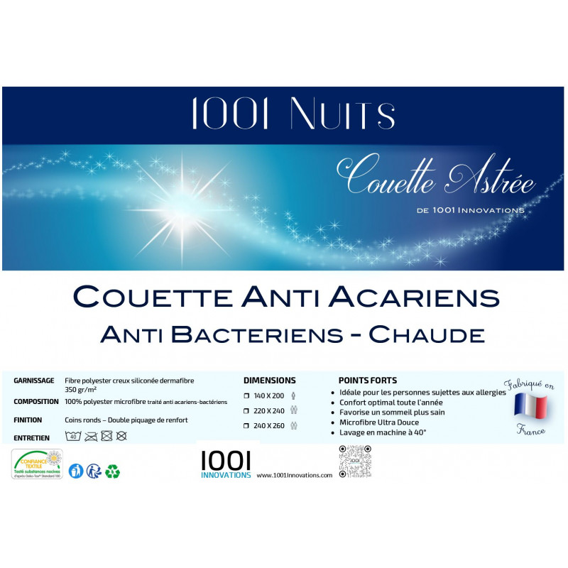 Couette ACTIVE ANTI-ACARIENS 400gr/m2 - Chalon Trousseau