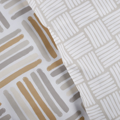 Parure de lit zippée 2 personnes imprimé en Coton Blanc 240x260 cm