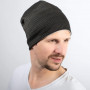 Beanie anti-ondes Réversible noir et gris